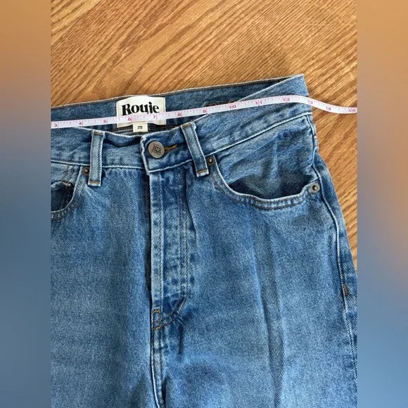 ROUJE “Concorde” High-Rise Straight Crop Jeans Blue Denim 100% Cotton Size 25